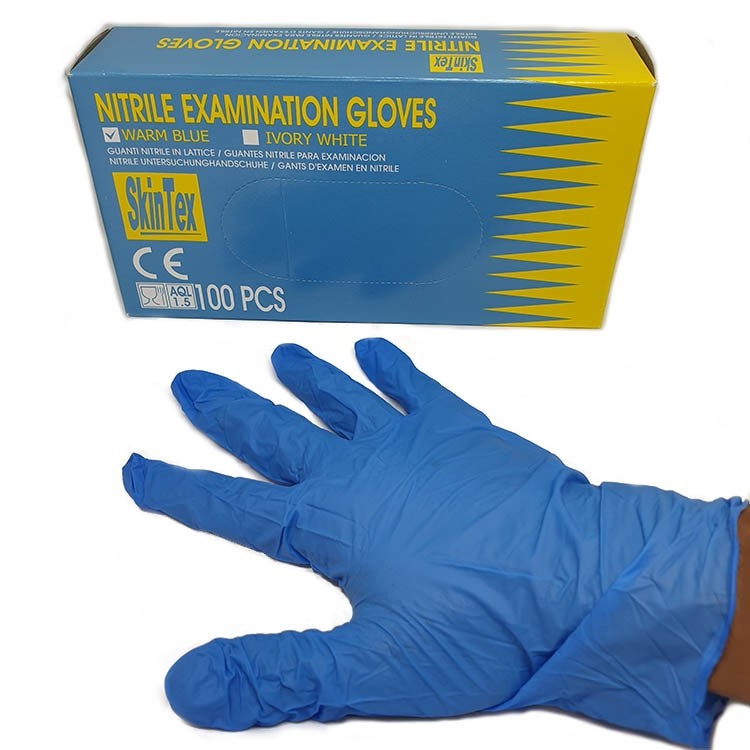 Warm Blue Nitrile Glove(M)蓝色(Skintex)