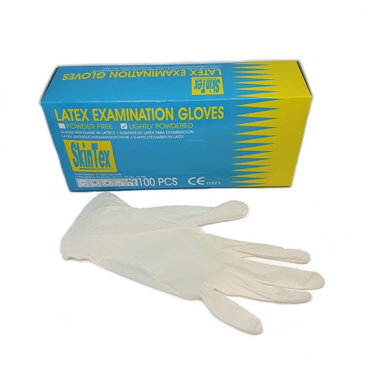 Latex Examination Gloves (skin tex) (Large)