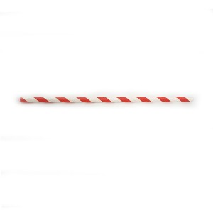 6 x 197mm Paper Straw(Red Strip)(纸-红白纹)